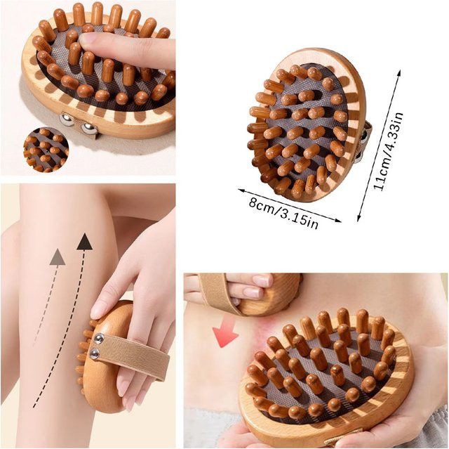 Holz Massagebürste für Kopfhaut, Haare und Körper, Unisex - Bild 1
