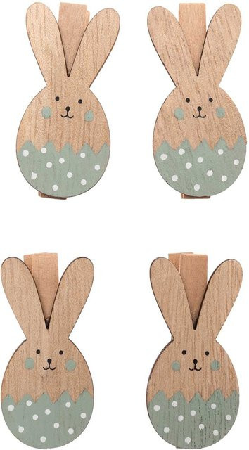 Rico Design Dekoklammern Osterhase aus Holz in Mint, 4 Stück für Ostern und Frühling - Bild 1