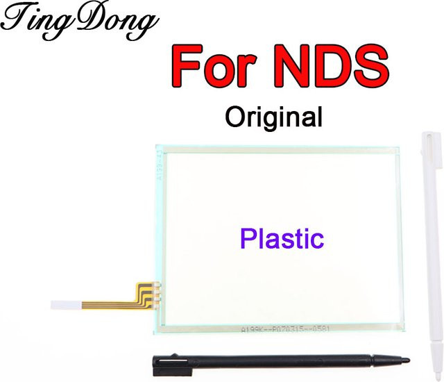TingDong Ersatz-LCD-Touch-Digitizer aus Kunststoff für NDS-Konsole mit Stylus-Stift in Weiß und Transparent - Bild 1