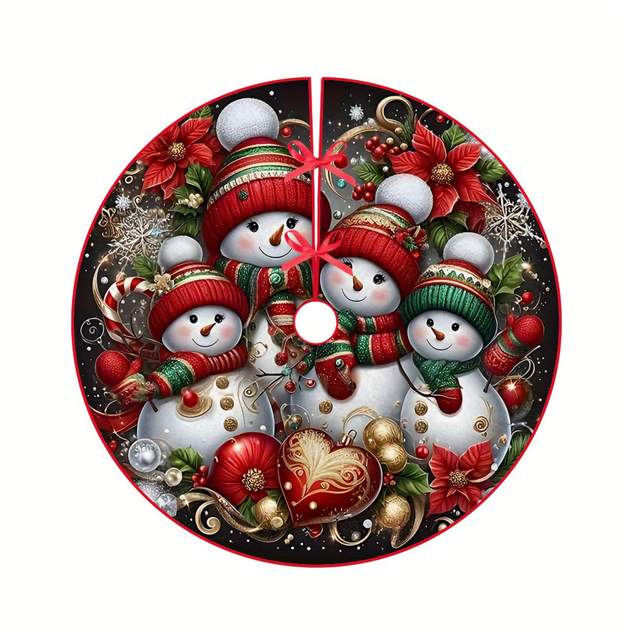 VIKAMA Schneemann Weihnachtsbaum-Kleid als dekoratives Kissen für deine Weihnachtsdekoration in Mehrfarbig - Bild 2