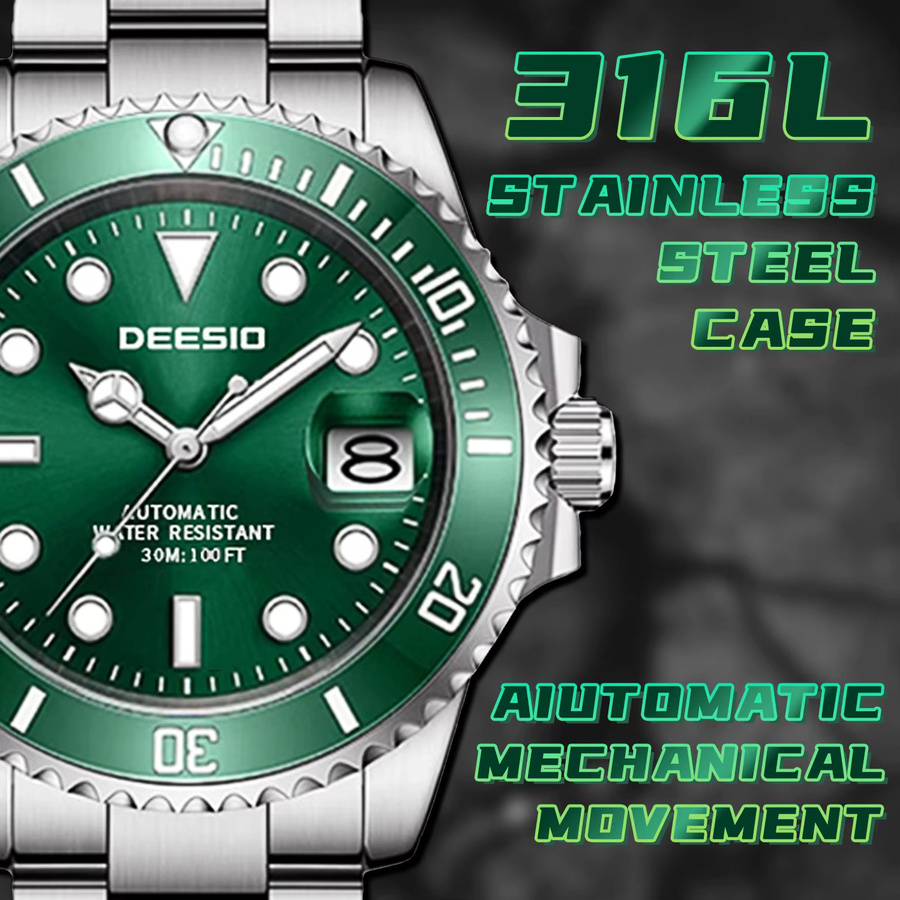 Deesio Armbanduhr Automatik, Edelstahl, Saphirglas, Herren - Bild 4