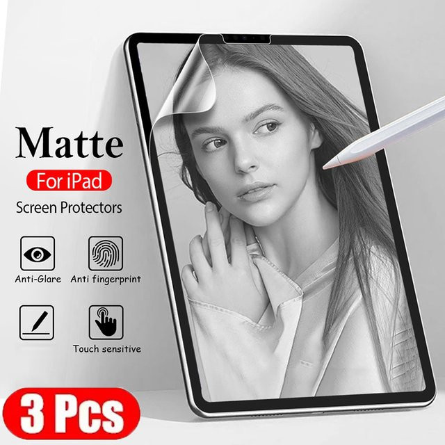 3er Pack Papier-Gefühl Displayschutzfolie für Apple iPad, iPad Air und iPad Mini, transparent - Bild 1