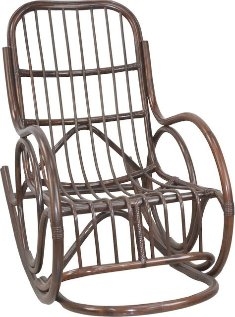 Schaukelstuhl von Möbel direkt online aus braunem Rattan mit Armlehnen - Bild 1