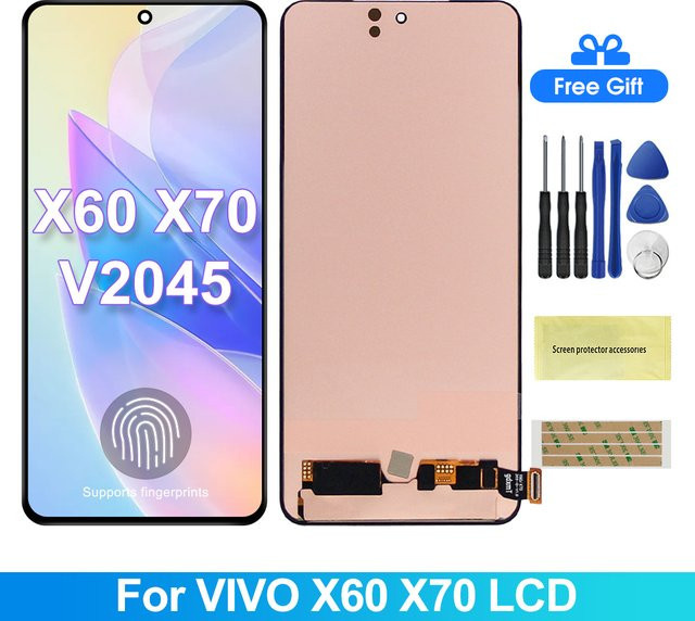 OELD LCD Display Touchscreen Digitizer Montage für Vivo X60 X70 in Schwarz - Bild 1