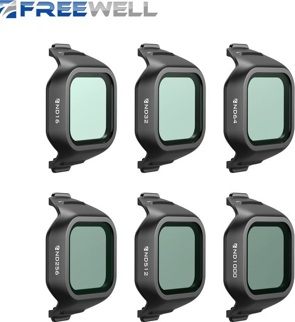 Freewell All Day 6er-Pack ND-Filter Set für DJI Mini 5 Pro in Schwarz (ND16/32/64/256/512/ND1000) - Bild 1
