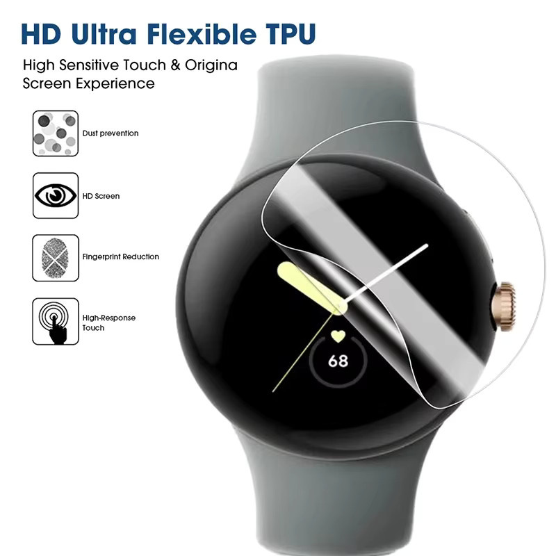 Google Displayschutzfolie Hydrogel, Google Pixel Watch 2 LTE, 5 Stück - Bild 3