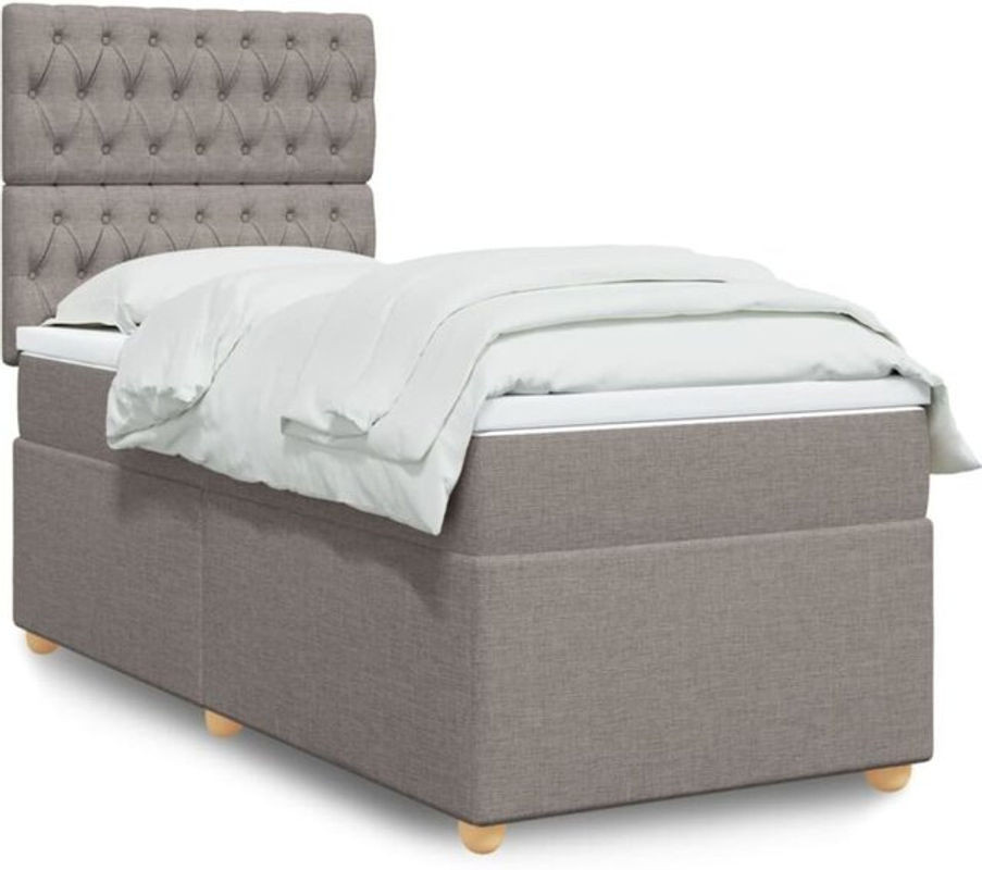 Vidaxl Boxspringbett mit Matratze aus Stoff in Taupe Meliert B/T/H: 80 x 200 x 150,5 cm - Bild 1