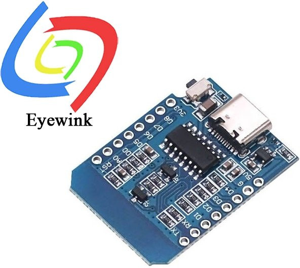 EYEWINK NodeMCU D1mini Entwicklungsboard mit ESP8266 ESP-12F Modul und WiFi, Typ-C und Micro USB, Blau - Bild 1