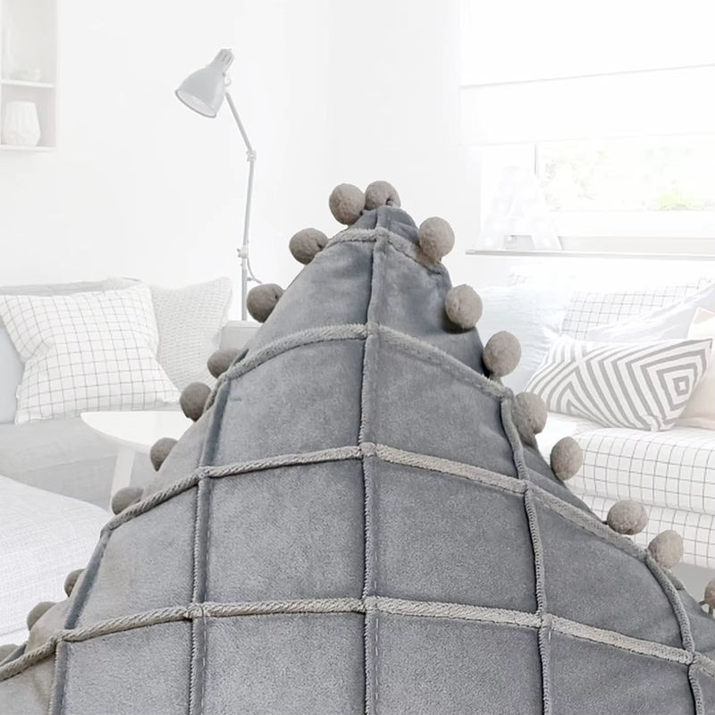 Dekorative Samtkissenbezüge von inyahome im Boho-Stil mit Bommeln, kariert und einfarbig, B/H: 45 x 45 cm und 30 x 50 cm - Bild 4