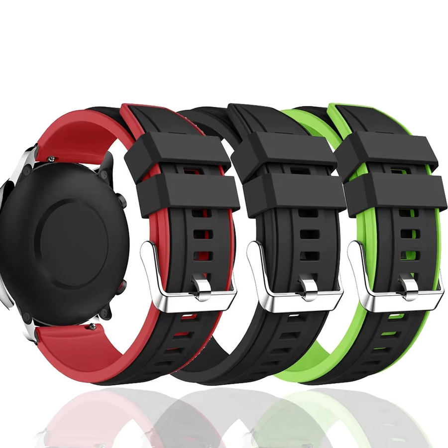 Amazfit Uhrenarmband Silikon, 22 mm, 20 mm, Schwarz, Unisex - Bild 2
