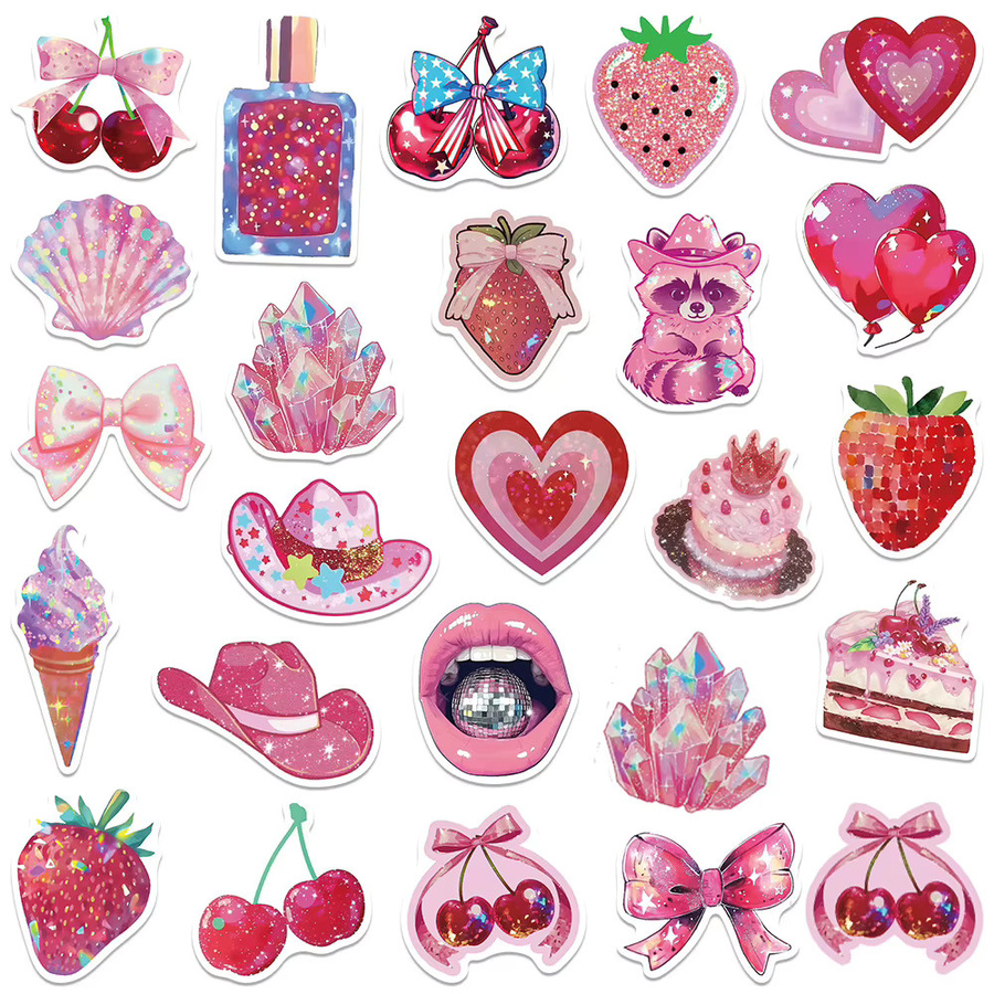Rspctou Rosa Cartoon Aufkleber, pink, für Kinder - Bild 3