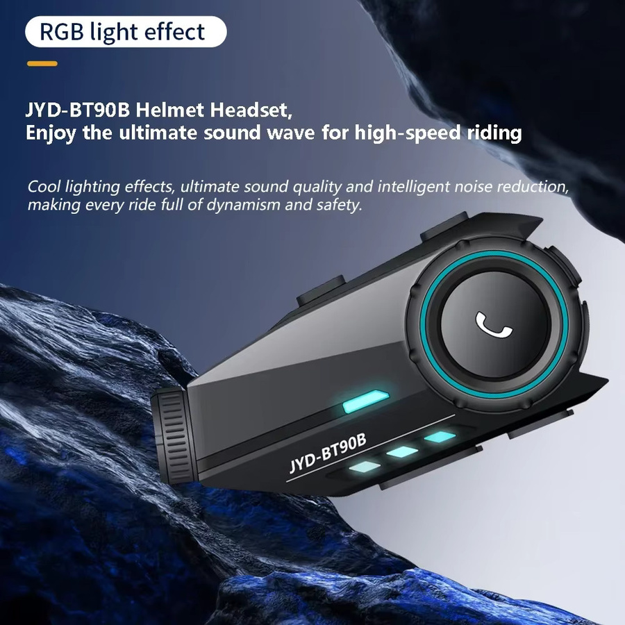 Kebidumei Motorradhelm-Headset Intercom mit Kamera, wasserdichter Bluetooth-Lautsprecher und Stereo-Freisprecheinrichtung in Schwarz - Bild 5