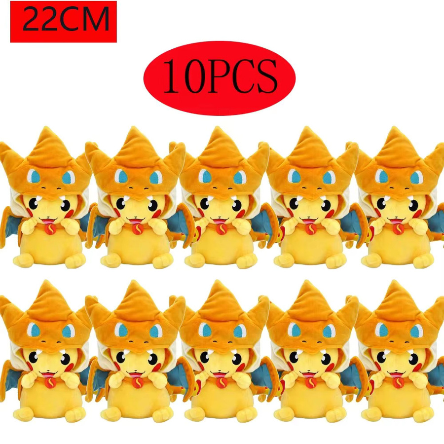 Potdemiel Pokémon Plüschtier, Mega Bright Glurak XY Pikachu, 22cm, Bunt / Mehrfarbig - Bild 2