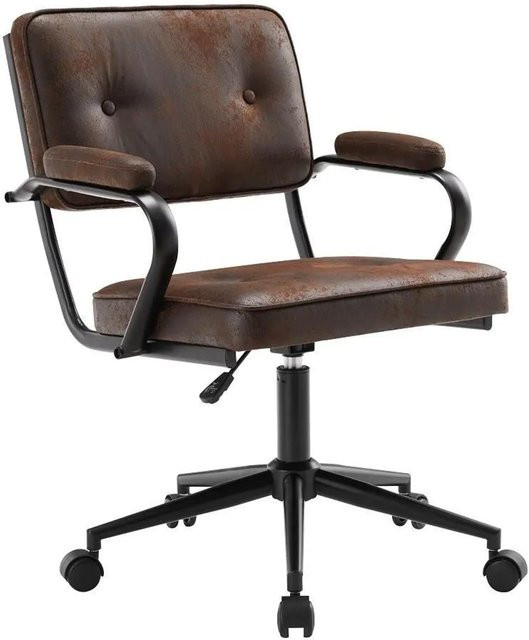 Mömax Drehstuhl Colt in Dunkelbraun mit Armlehnen und Rollen für Home-Office und Industrial-Stil - Bild 1