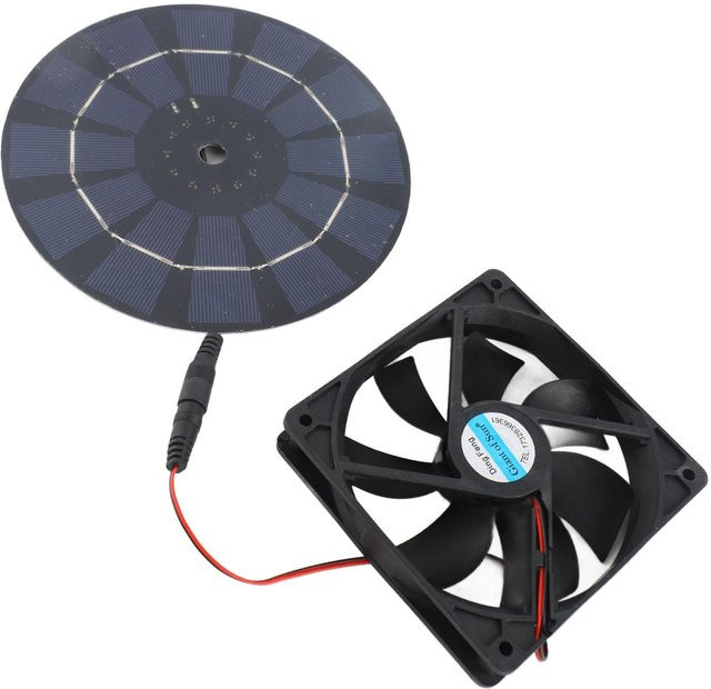 TOMTOP JMS Solarbetriebener Abluftventilator mit Monokristallinem Silizium-Solarpanel in Grau und Schwarz - Bild 1