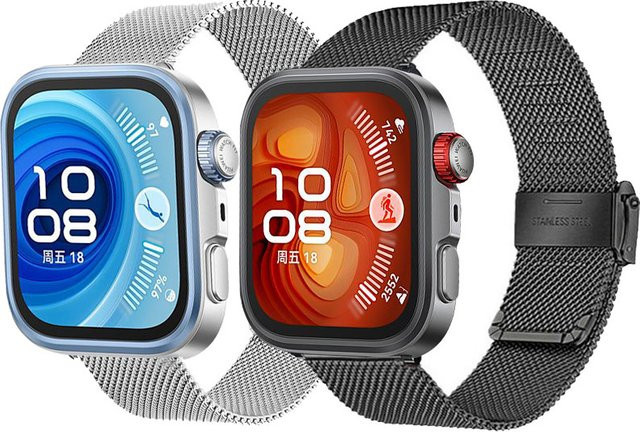 Uhrenarmband Edelstahl, Milanese, Silber, Huawei Watch Fit 4/Fit 3 - Bild 1
