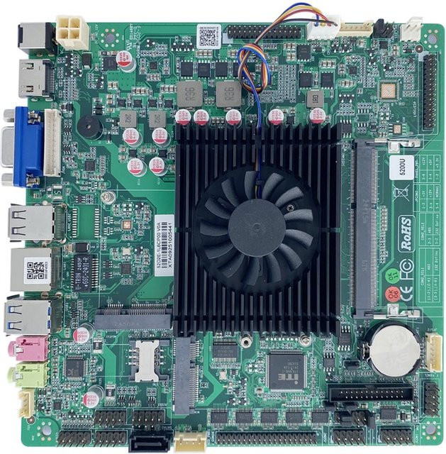 Industrie-Hauptplatine für Registrierkassen und Warteschlangensysteme mit i5-5200U Prozessor, Mini-ITX Formfaktor, integrierte 2EDP/LVDS Schnittstellen, Farbe: Grün - Bild 1