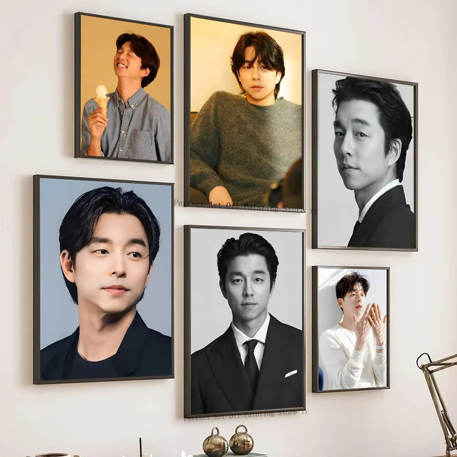 Dekoratives Poster mit Porträt des koreanischen Schauspielers Gong Yoo als moderner Kunstdruck auf Papier in Mehrfarben - Bild 2