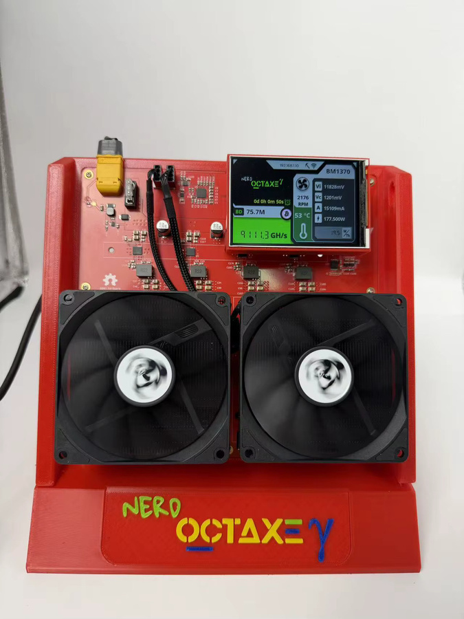 YYSLuping NerdOCTAxe Bitcoin Solo-Miner mit 8 Stück BM1370 ASIC, 9,6 Th/s - 12 Th/s, Schwarz, inklusive Netzteil - Bild 2