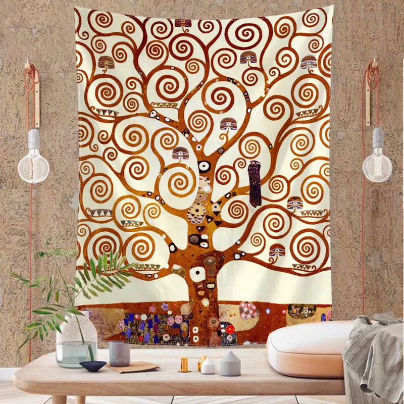 Levensboom Wandbehang von Binchi Outdoor Equipment – Abstraktes Bohemian Design mit Engel-Motiv, Mehrfarbig, Breite: 95 cm, Höhe: 73 cm - Bild 5