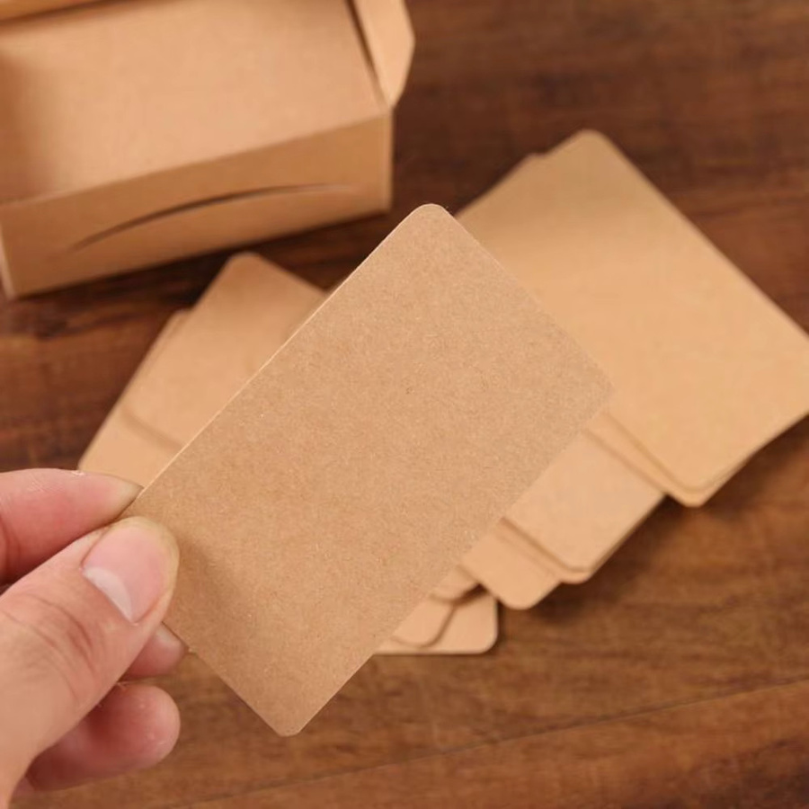 100 Stück Retro Kraftpapier Karten in Braun, doppelseitig leere Blanko Postkarten für DIY Einladungen und Grußkarten - Bild 2