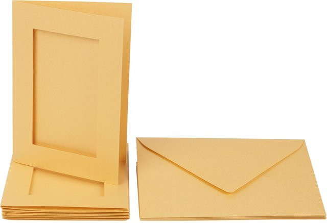 Folia Passepartoutkarten Rechteck DIN A6 in Gold, 10-teiliges Set, 220 g/m² - Bild 1