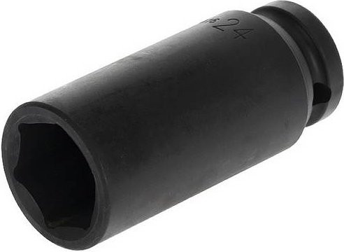 Gedore RED Schlagschrauber-Steckschlüsseleinsatz 1/2 Zoll 12,5 mm Antrieb, 6-kant, SW 24 mm, lang, schwarz, Edelstahl - Bild 1