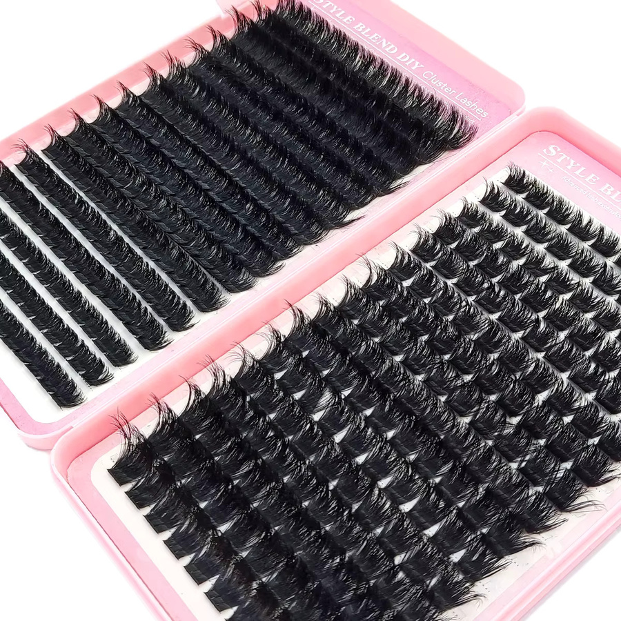 AMSDCN Wimpern-Cluster Faux Mink Wimpernverlängerung Set, Unisex - Bild 4