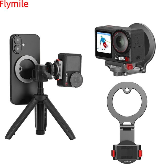 Flymile Magnetische Halterung für DJI Action 5 Pro, 4, 3 und Osmo 360 Schnellverschluss-Halterung für Vlogging und Tischkamera-Zubehör - Bild 1