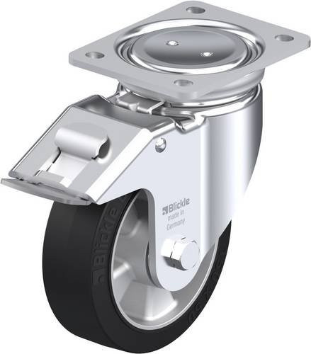 Blickle Lenkrolle LUH-ALEV 150K-FI mit Feststeller in Schwarz und Silber, Rad-Durchmesser: 150 mm, Tragfähigkeit: 400 kg - Bild 1