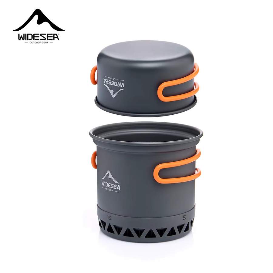 Widesea Outdoor Camping Kochtopf Set aus Aluminium mit 1,3 l und 2,0 l Füllmenge - Bild 3