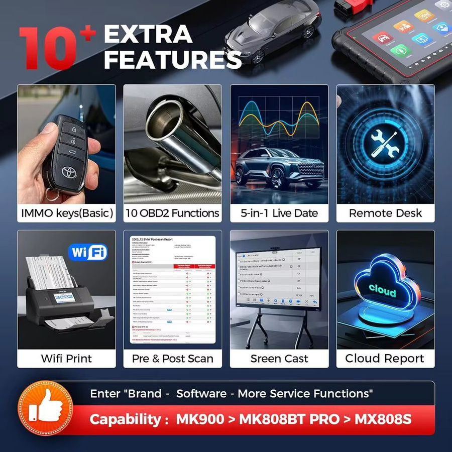 Autel MaxiCheck MK900 OBD2-Scanner in Schwarz mit bidirektionaler Steuerung und umfassenden Systemdiagnosetools inklusive DoIP und CAN-Upgrade - Bild 4