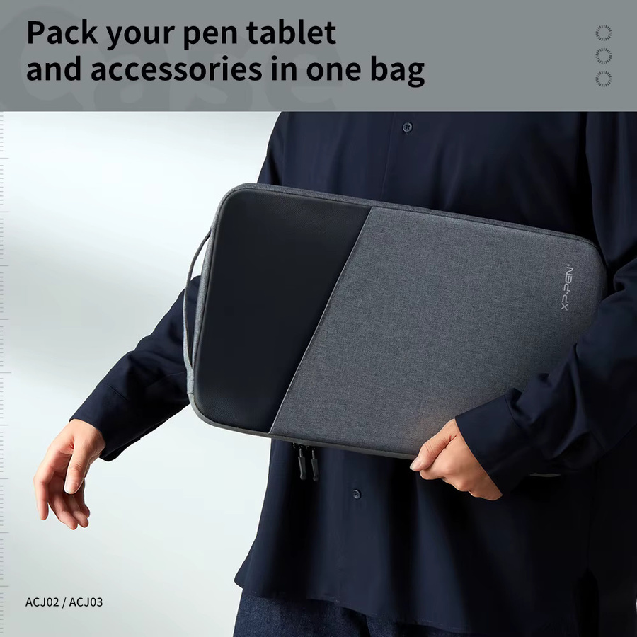 XPPen Schutzhülle in Grau als Schutztasche und Reisetasche für Stift-Displays und grafische Tablet-Monitore von 12 bis 16 Zoll - Bild 3