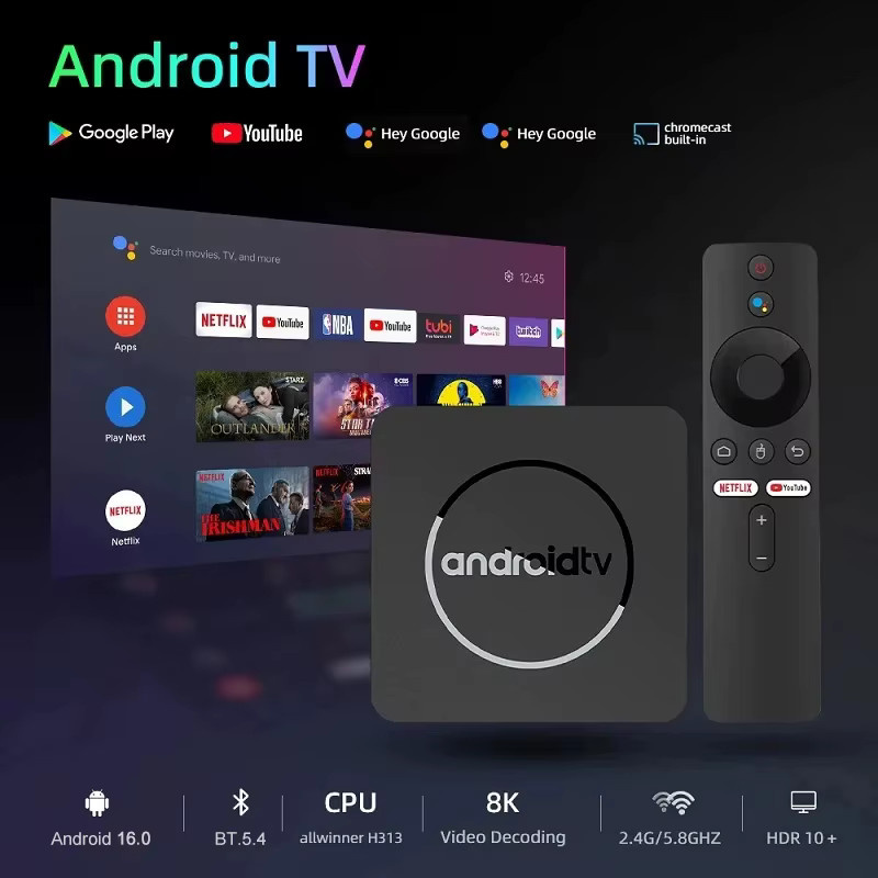 UOSU Q10 Smart TV Box Android 16 mit 8GB RAM und 128GB Speicher, 8K HD Media Streamer in Schwarz mit Sprachsteuerung, Dual-WLAN und Bluetooth 5.4 - Bild 3