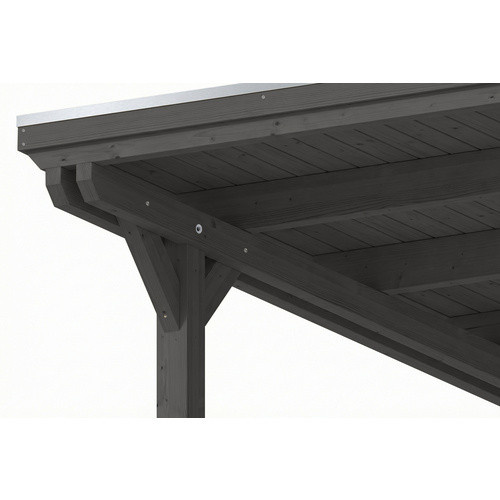 SKANHOLZ Carport Emsland aus Fichte mit EPDM-Flachdach und Regenrinne, Schiefergrau, B: 846 cm, T: 340 cm, H: 238 cm - Bild 3