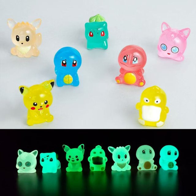 Bandai Pokémon Pikachu Charmander Bulbasaur Anime-Figuren, 7-teiliges Set - Bild 1