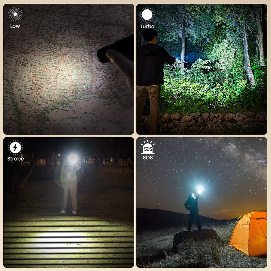 Sofirn SR23 Dual-Licht-Taschenlampe mit 3300lm weißem Flutlicht und 365nm UV-Licht, USB-C wiederaufladbare EDC-Lampe mit Magnetischem Endstück in Schwarz und Weiß - Bild 3