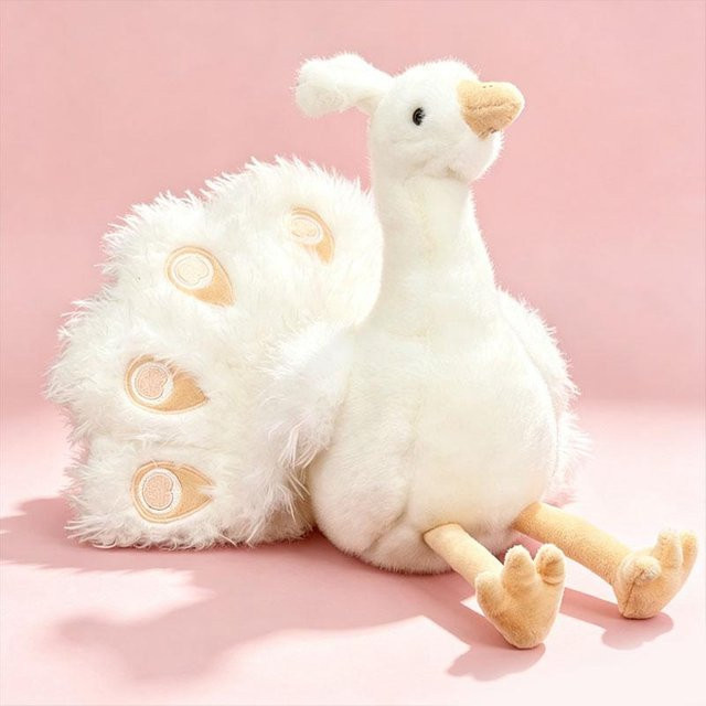 Yiran toy Pfau, Plüschtier, 48cm, Weiß - Bild 1