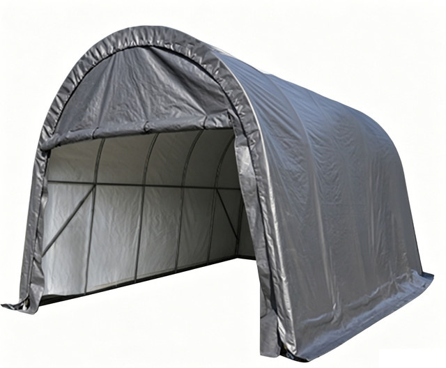 Folien Autogarage in Grau, B/T/H: 420 x 605 x 365 cm - Bild 1