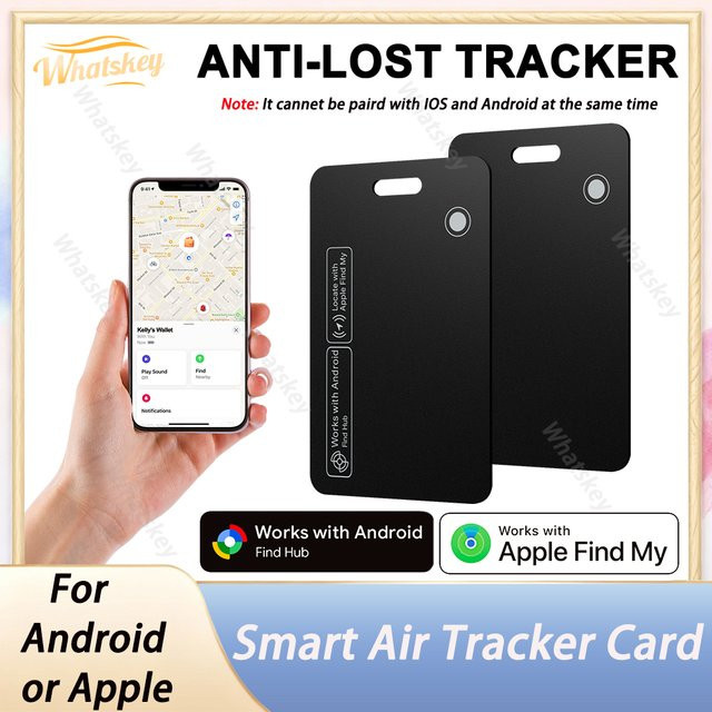 Peocke Dual-System Tracker-Karte in Schwarz für iOS und Android mit Bluetooth und GPS zur Anti-Verlust-Ortung via Google Find My Device App - Bild 1