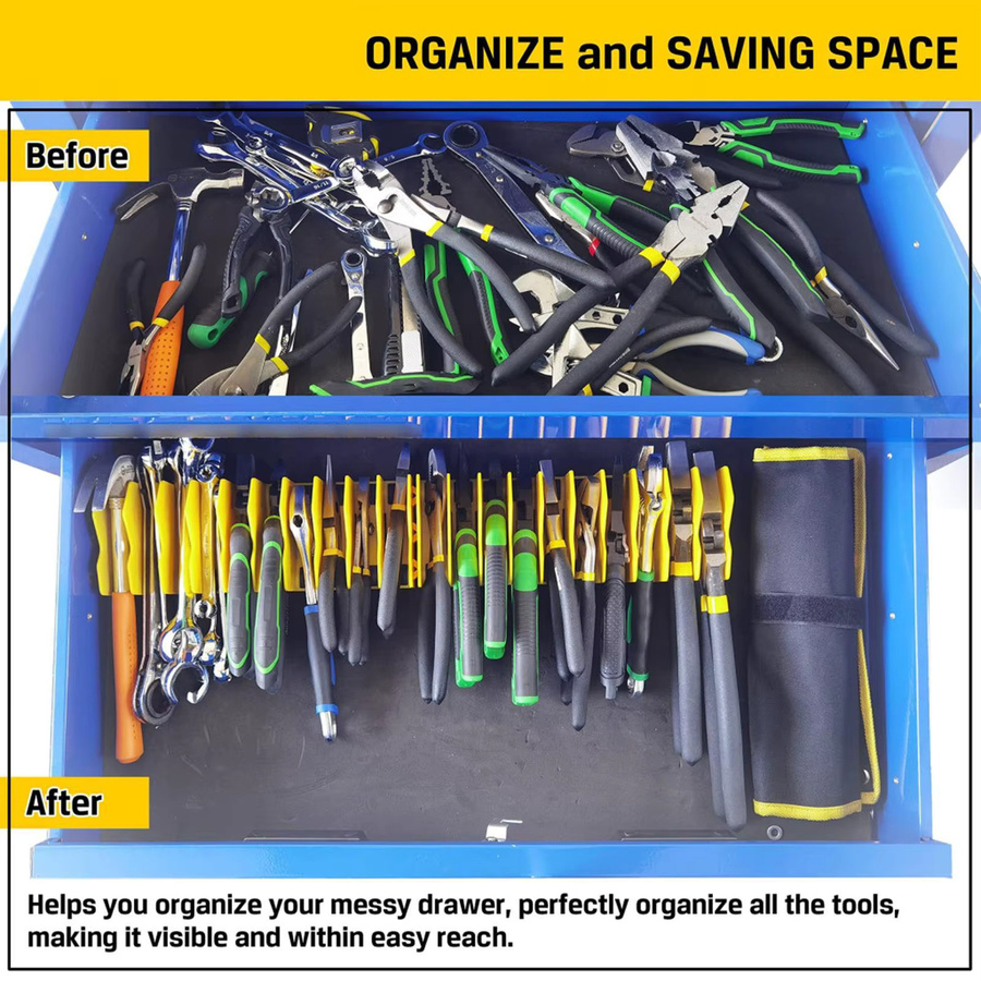 Stapelbarer Zangen Organizer aus ABS Kunststoff mit 10 Slots in Blau - Bild 3
