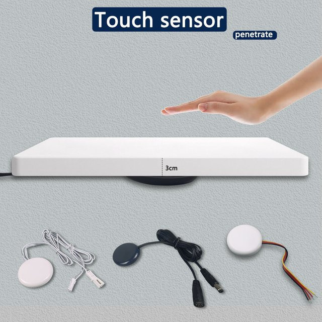 Touch-Dimmschalter mit Holzplatte für Schrank-LED-Licht, versteckter Sensor zur Handwellenaktivierung, 5–24 V DC, für Kleiderschrank und Möbel, Farbe: Holz - Bild 1