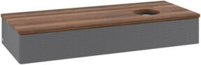 V&B Waschtischunterschrank Antao mit Frontstruktur und Beleuchtung, Farbe Anthrazit lackiert, B/T/H: 120 x 50 x 19 cm - Bild 1