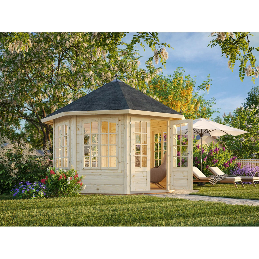 Palmako Holz-Pavillon Veronica 7 aus Fichtenholz in Beige, B/T/H: 337 x 337 x 326 cm - Bild 2