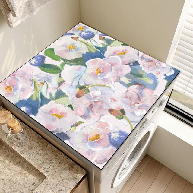 VIKAMA Silikonkautschuk Schutzmatte mit Sonnenblumen-Design für Waschmaschine und Trockner, rutschfest und wasserdicht, Multicolour - Bild 1