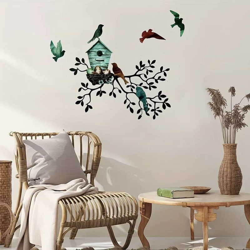 CIFBUY Metall-Hängedekoration mit Vogelvoliere als Wandkunst in Mehrfarbig - Bild 4