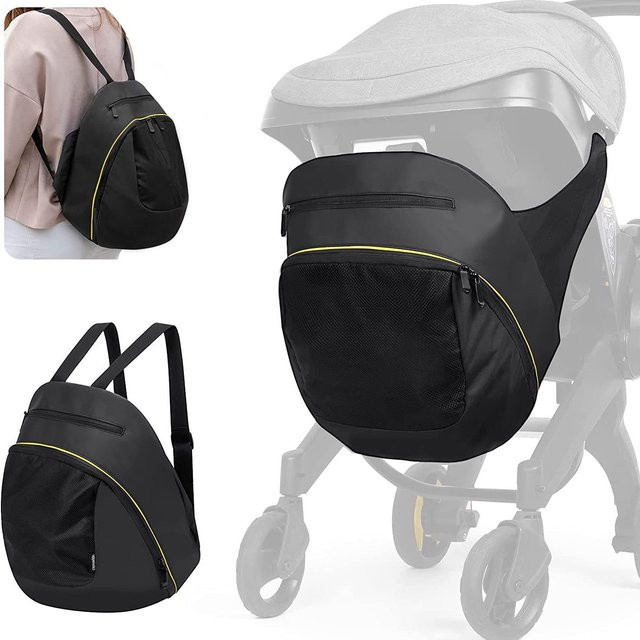 4-in-1 Kinderwagen Zubehör Set in Schwarz mit Regenschutz, Moskitonetz, Hängetasche und Sonnenschutz - Bild 1