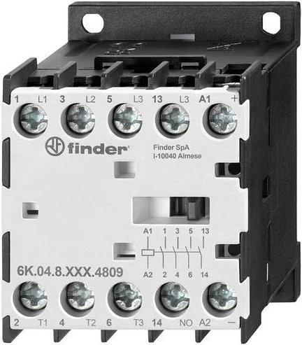 Finder 6K.04.8.024.4712 Industrierelais mit 3 Schließern und 1 Öffner, 5.5kW, 24 V/AC, 12A, Weiß - Bild 1