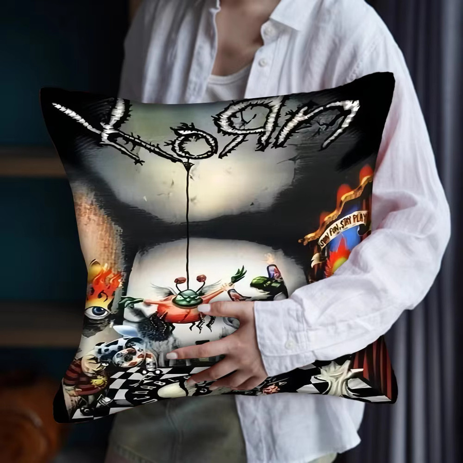 Dekorativer Kissenbezug Korn Rock Band Musik Ästhetik Schwarz B/B/H: 45 x 45 cm - Bild 3