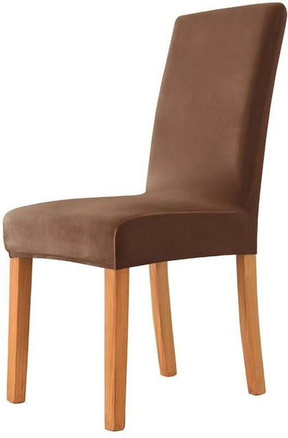 Yiran Furniture Esszimmerstuhl aus Samt mit elastischem Band in Silberfuchs - Bild 1
